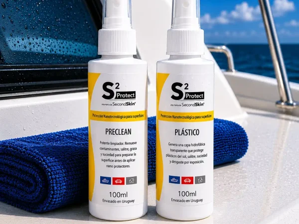Kit S2 Plástico Náutico 100ml con PreClean y sellador nanotecnológico para plásticos de embarcaciones