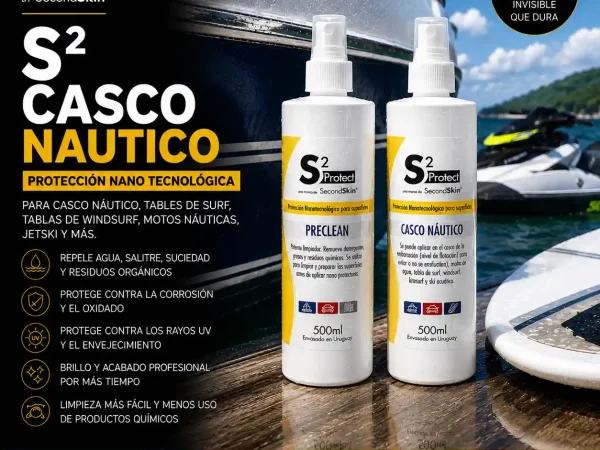S2 Casco Náutico de SecondSkin para casco de embarcaciones, motos de agua, tablas de surf y superficies náuticas.
