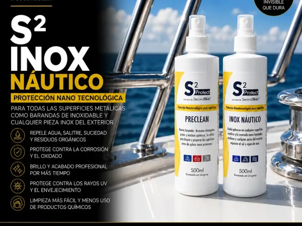 S2 Inox Náutico de SecondSkin para barandas, pasamanos, escaleras y accesorios de acero inoxidable marino.