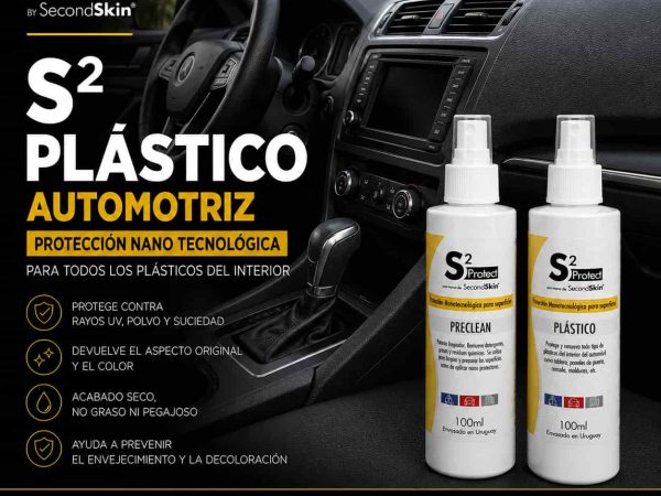 Kit S2 Plástico Automotriz de SecondSkin con Preclean para plásticos exteriores e interiores del automóvil.