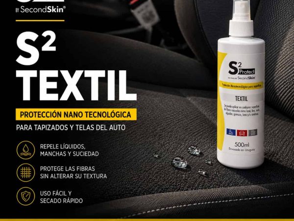 Kit S2 Textil Automotriz de SecondSkin con Preclean para asientos, alfombras, tapizados y superficies textiles del automóvil.