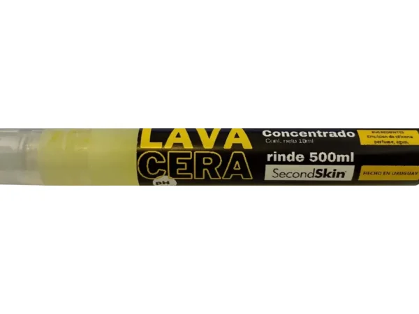 Shampoo Lava y Cera Automotriz SecondSkin de 10 ml concentrado para un solo lavado