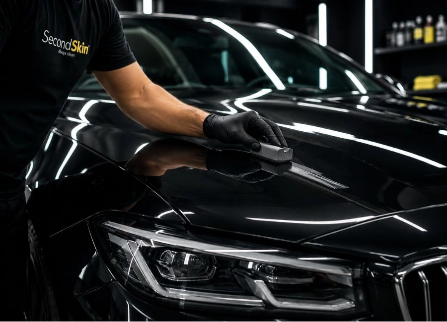 Aplicación de tratamiento cerámico sobre pintura de auto SecondSkin Uruguay
