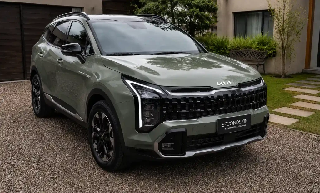 Kia Sportage híbrida 2027 color Jungle Forest Green con tratamiento cerámico SecondSkin