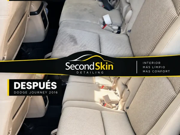 Antes y después de limpieza de tapizados de auto en Dodge Journey 2016
