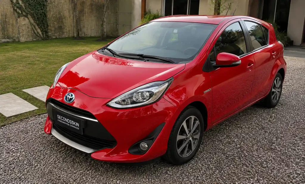 Toyota Prius 2019 rojo con tratamiento cerámico SecondSkin Diamond